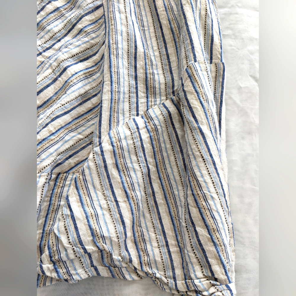 Lane Bryant Women's Linen Blend Pull On Striped Skirt - Picture 6 of 9